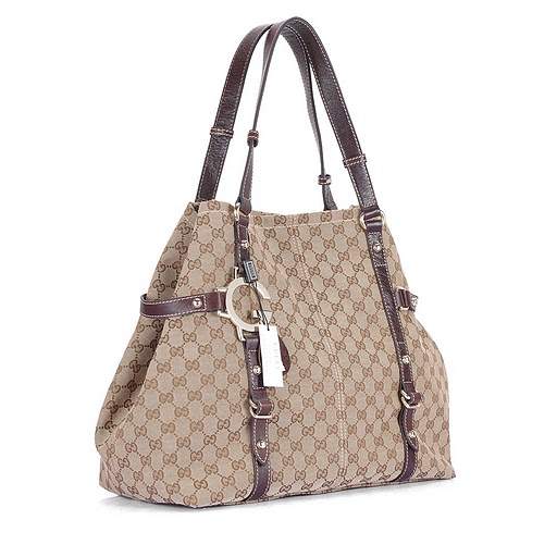 1:1 Gucci 247393 New Charlotte Large Tote Bags-Coffee Fabric - Click Image to Close